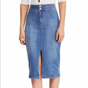 Free People Denim Midi Skirt 24